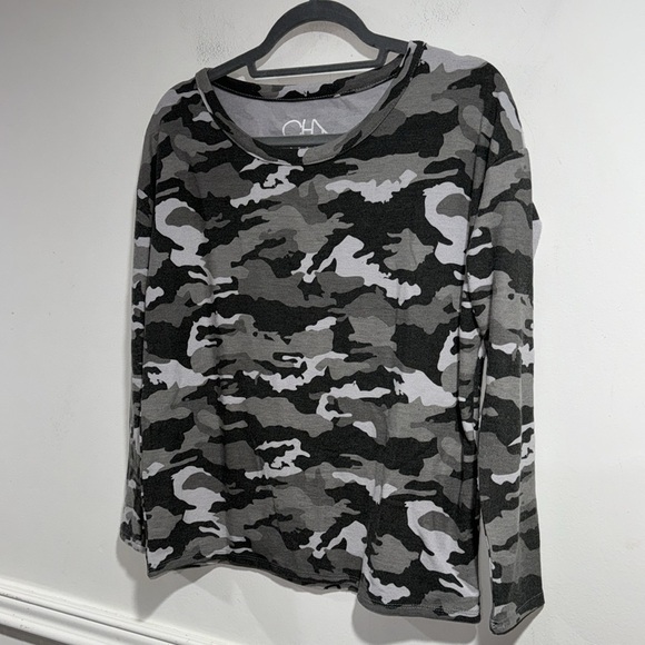 Chaser camo‎  long sleeve shirt gray small stretch camouflage - Picture 2 of 4